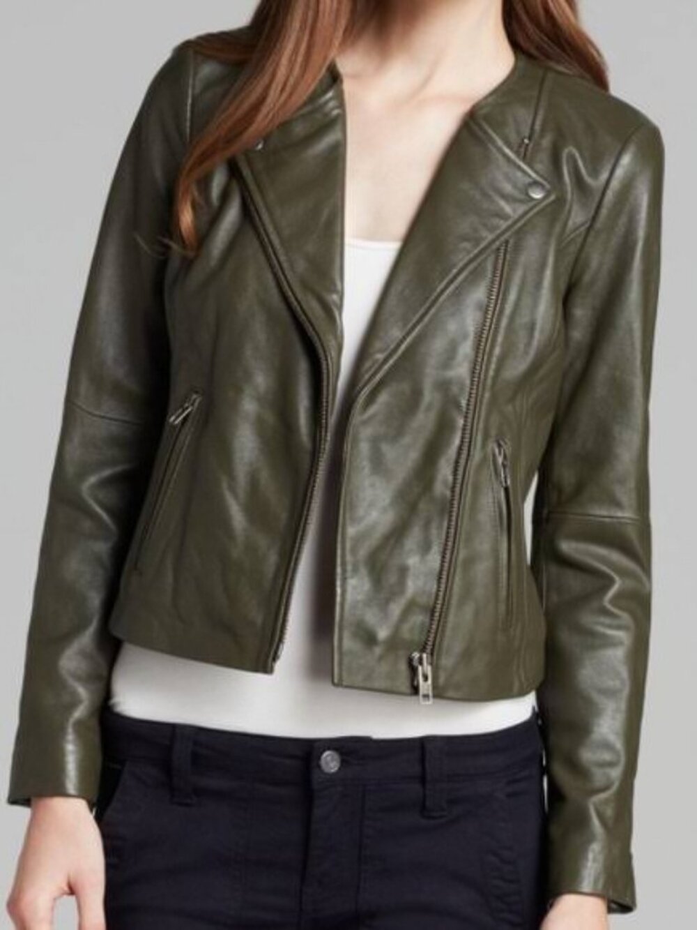 Joie Women's Olive Green Leather Jacket